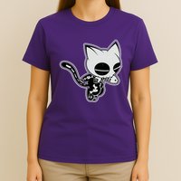 Funny Halloween Cute Ghost Skelekat T-Shirt