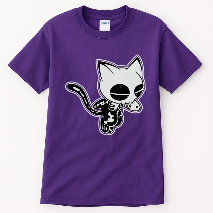 Funny Halloween Cute Ghost Skelekat Tall T-Shirt
