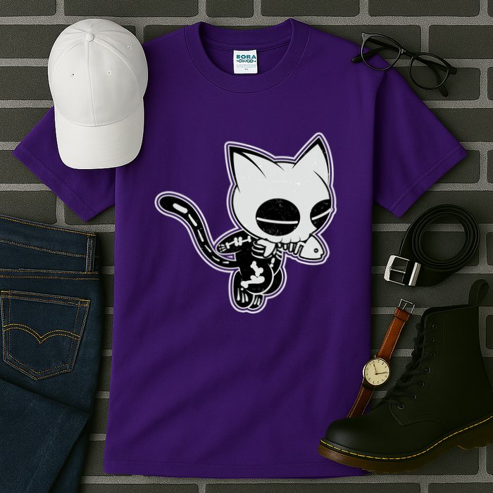 Funny Halloween Cute Ghost Skelekat Tall T-Shirt