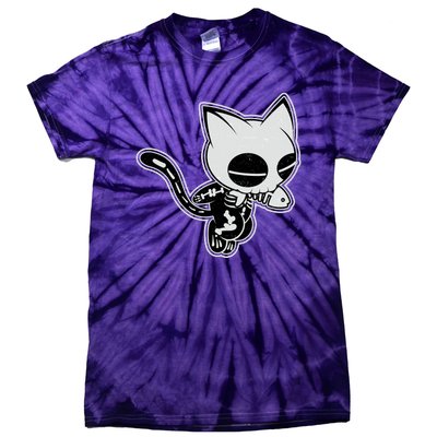 Funny Halloween Cute Ghost Skelekat Tie-Dye T-Shirt