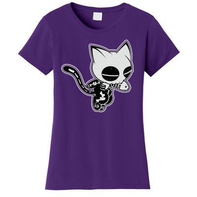 Funny Halloween Cute Ghost Skelekat Women's T-Shirt