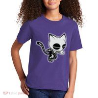 Funny Halloween Cute Ghost Skelekat Kids T-Shirt