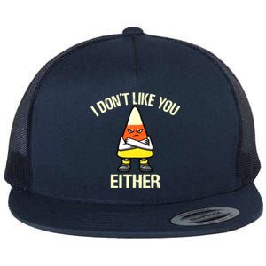 Funny Halloween Candy Corn I Don't Like You Either Flat Bill Trucker Hat