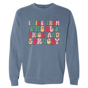 Festive Holiday Cheer Slogan Garment-Dyed Sweatshirt