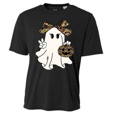 Funny Halloween Camouflage Camo Ghost Hello Hunting Season Cooling Performance Crew T-Shirt