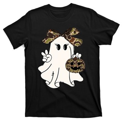 Funny Halloween Camouflage Camo Ghost Hello Hunting Season T-Shirt