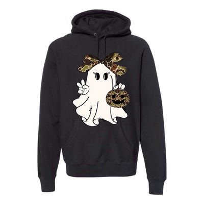 Funny Halloween Camouflage Camo Ghost Hello Hunting Season Premium Hoodie