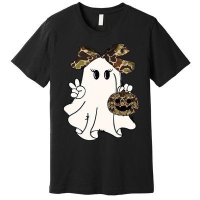 Funny Halloween Camouflage Camo Ghost Hello Hunting Season Premium T-Shirt