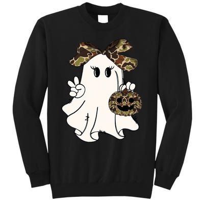 Funny Halloween Camouflage Camo Ghost Hello Hunting Season Tall Sweatshirt