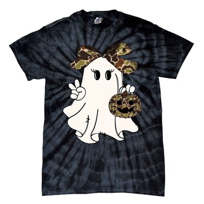 Funny Halloween Camouflage Camo Ghost Hello Hunting Season Tie-Dye T-Shirt