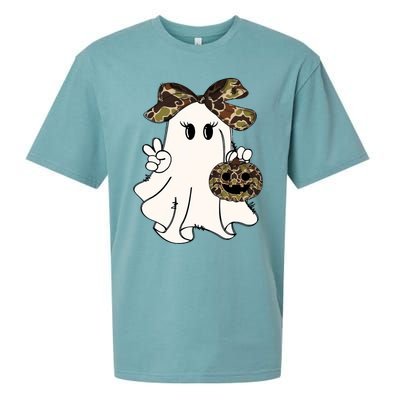 Funny Halloween Camouflage Camo Ghost Hello Hunting Season Sueded Cloud Jersey T-Shirt