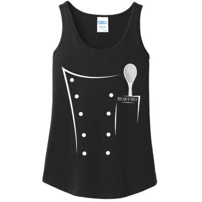 Funny head chef chef jacket chef cooking Ladies Essential Tank