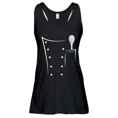 Funny head chef chef jacket chef cooking Ladies Essential Flowy Tank