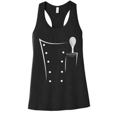 Funny head chef chef jacket chef cooking Women's Racerback Tank