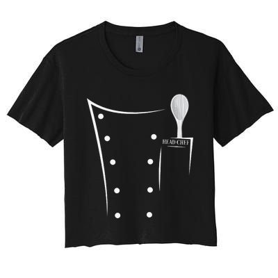 Funny head chef chef jacket chef cooking Women's Crop Top Tee