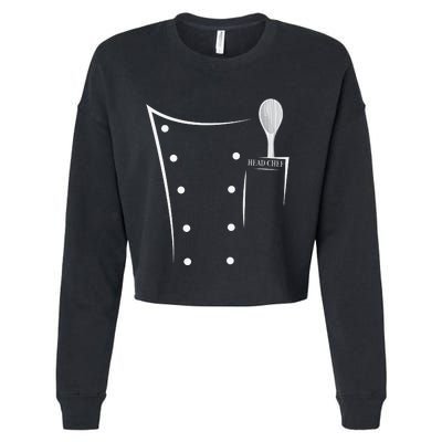 Funny head chef chef jacket chef cooking Cropped Pullover Crew