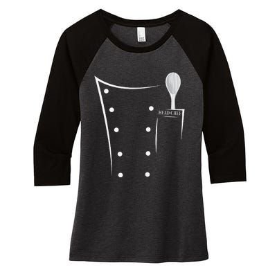 Funny head chef chef jacket chef cooking Women's Tri-Blend 3/4-Sleeve Raglan Shirt