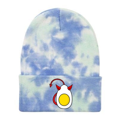 Funny Halloween, Cute Halloween, Deviled Egg Costume Tie Dye 12in Knit Beanie