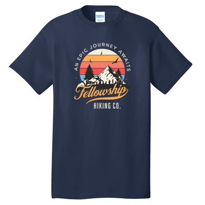 Fellowship Hiking Co An Epic Journey Awaits Black Fantasy Tall T-Shirt