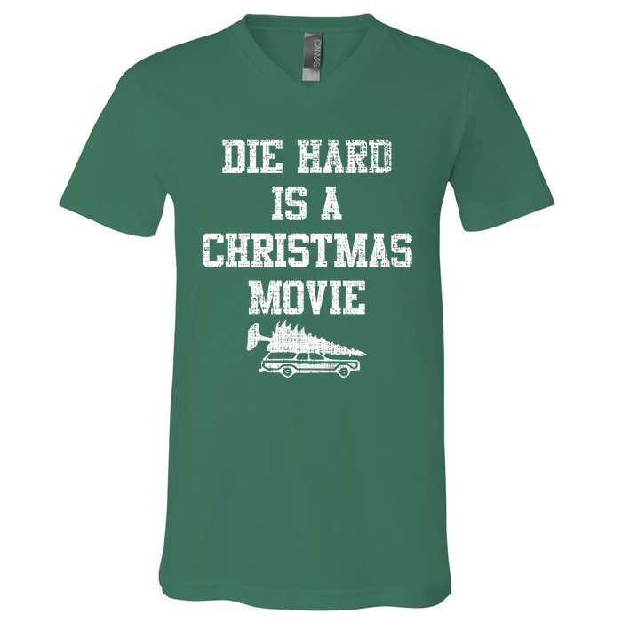 Funny Hard Chrismtas Movie Vintage Retro V-Neck T-Shirt