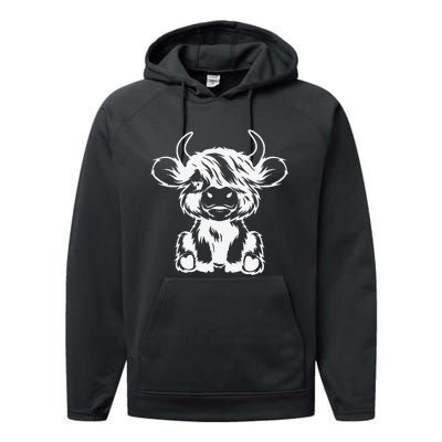 Funny Highland Cow Gift Performance Fleece Hoodie