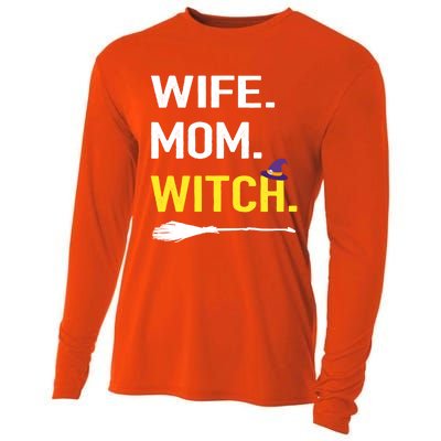 Funny Halloween Costume Gift Mommy Wife Mom Witch Gift Cooling Performance Long Sleeve Crew