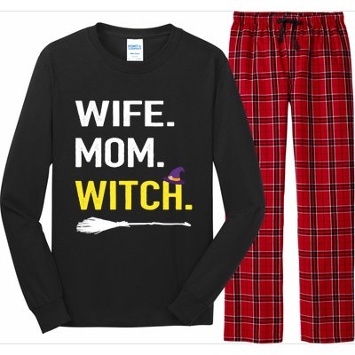 Funny Halloween Costume Gift Mommy Wife Mom Witch Gift Long Sleeve Pajama Set