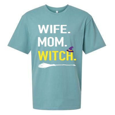 Funny Halloween Costume Gift Mommy Wife Mom Witch Gift Sueded Cloud Jersey T-Shirt