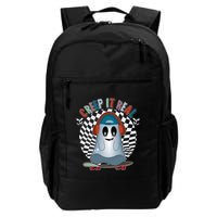 Funny Halloween Creep It Real Skateboarding Ghost Backpack
