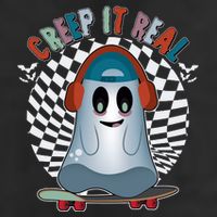Funny Halloween Creep It Real Skateboarding Ghost Adult Drive Performance Visor