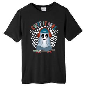 Funny Halloween Creep It Real Skateboarding Ghost Tall Fusion ChromaSoft Performance T-Shirt