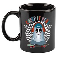 Funny Halloween Creep It Real Skateboarding Ghost 11oz C Handle Ceramic Mug