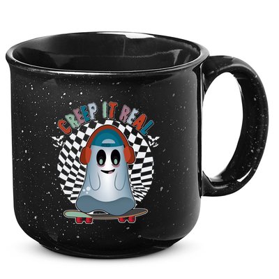 Funny Halloween Creep It Real Skateboarding Ghost 15oz Campfire Ceramic Mug