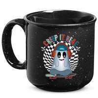 Funny Halloween Creep It Real Skateboarding Ghost 15oz Campfire Ceramic Mug