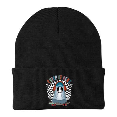 Funny Halloween Creep It Real Skateboarding Ghost Beanie
