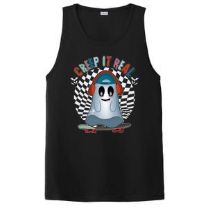 Funny Halloween Creep It Real Skateboarding Ghost PosiCharge Competitor Tank