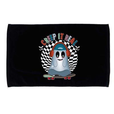 Funny Halloween Creep It Real Skateboarding Ghost Microfiber Hand Towel