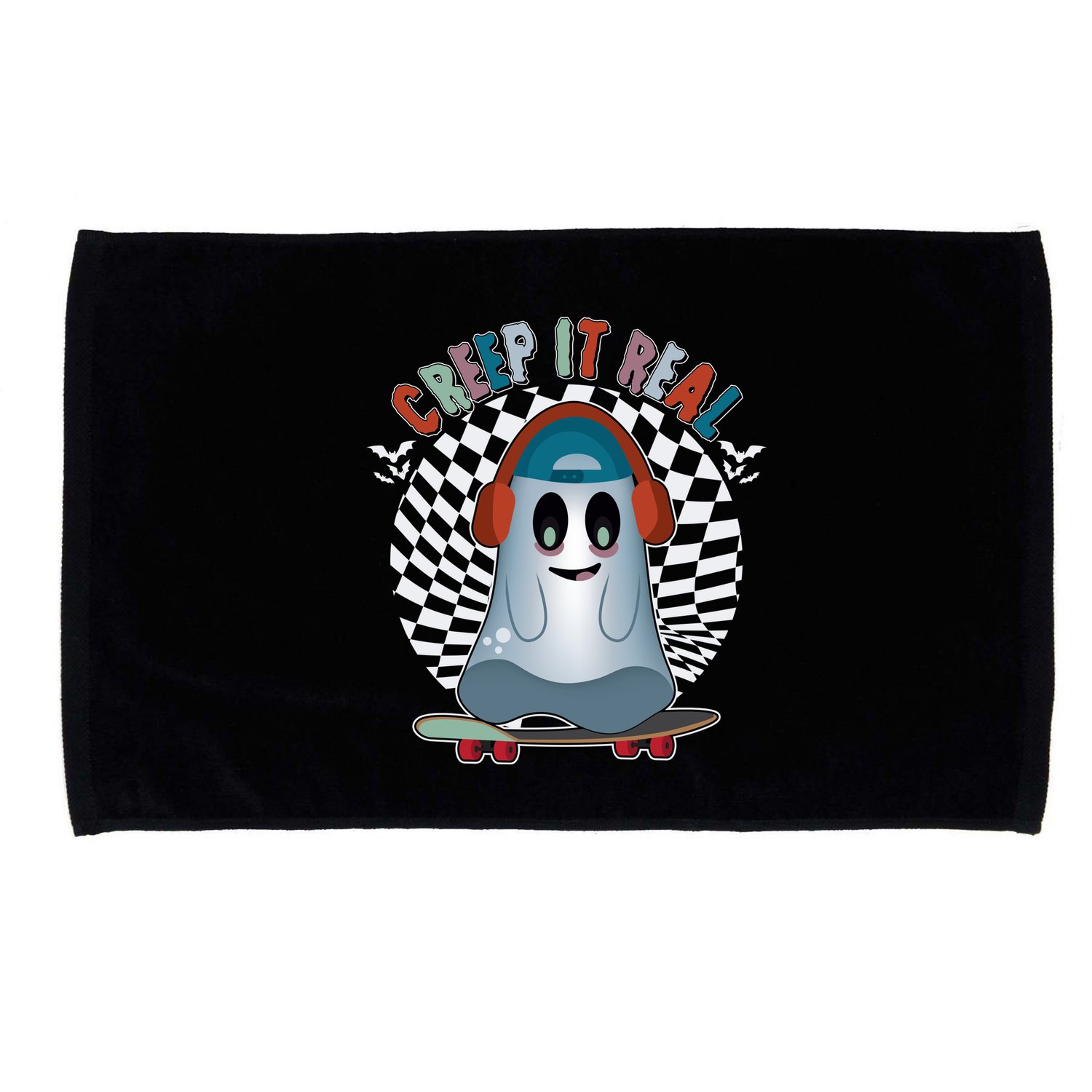 Funny Halloween Creep It Real Skateboarding Ghost Microfiber Hand Towel