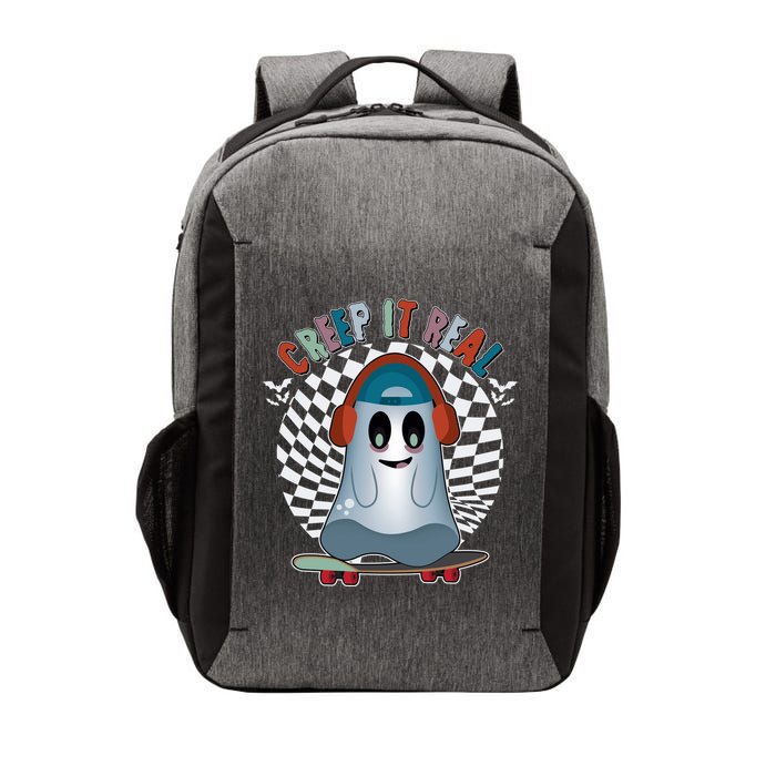 Funny Halloween Creep It Real Skateboarding Ghost Vector Backpack