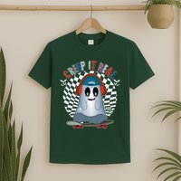 Funny Halloween Creep It Real Skateboarding Ghost T-Shirt