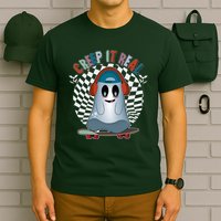 Funny Halloween Creep It Real Skateboarding Ghost T-Shirt