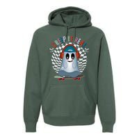 Funny Halloween Creep It Real Skateboarding Ghost Premium Hoodie