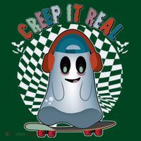 Funny Halloween Creep It Real Skateboarding Ghost Mesh Reversible Basketball Jersey Tank