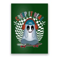 Funny Halloween Creep It Real Skateboarding Ghost Poster