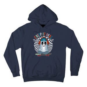 Funny Halloween Creep It Real Skateboarding Ghost Tall Hoodie