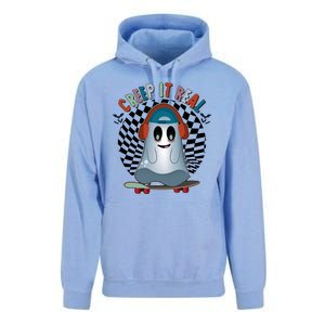 Funny Halloween Creep It Real Skateboarding Ghost Unisex Surf Hoodie