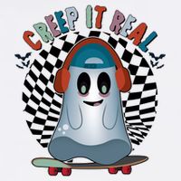 Funny Halloween Creep It Real Skateboarding Ghost Garment-Dyed Sweatshirt