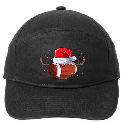 Funny Holiday Cool Gift Christmas Football Reindeer Cute Gift 7-Panel Snapback Hat