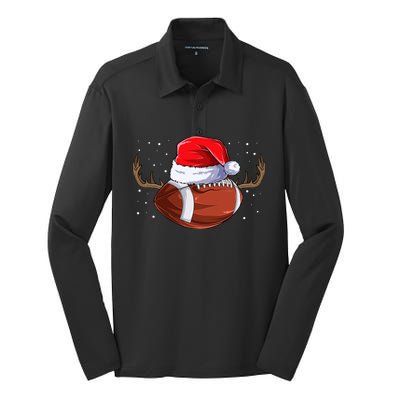 Funny Holiday Cool Gift Christmas Football Reindeer Cute Gift Silk Touch Performance Long Sleeve Polo