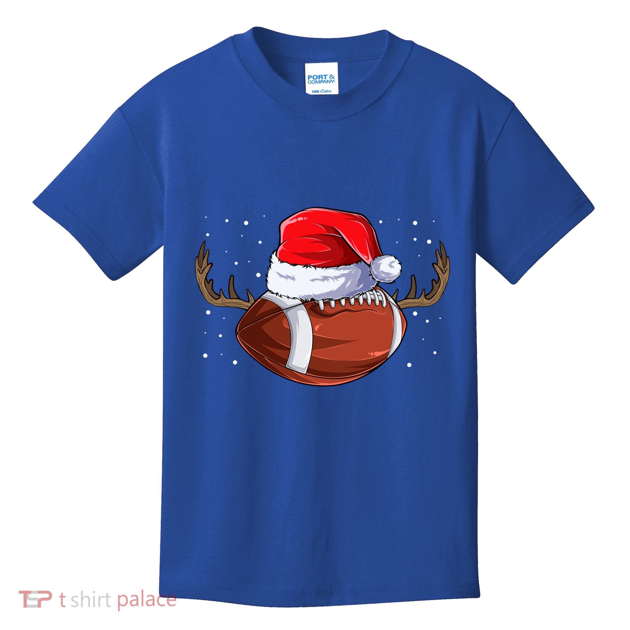 Funny Holiday Cool Gift Christmas Football Reindeer Cute Gift Kids T-Shirt